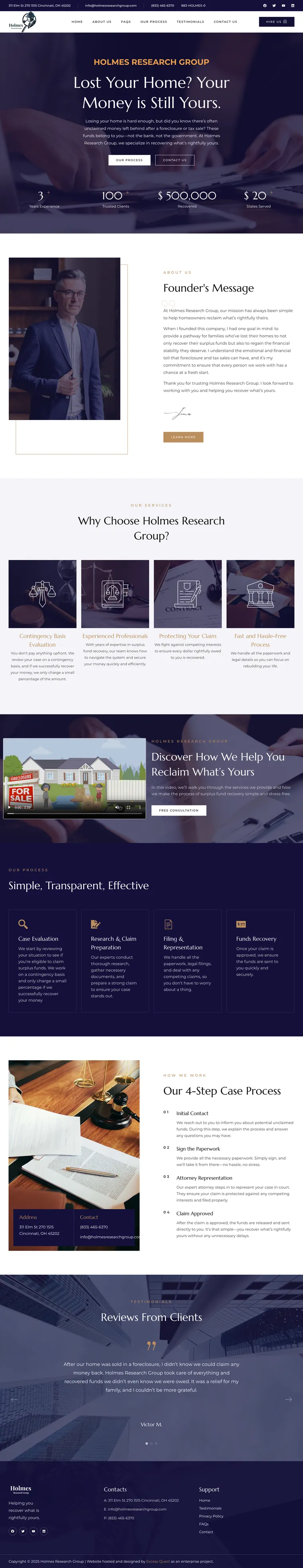 Holmes Research Group website, built by Excess Quest