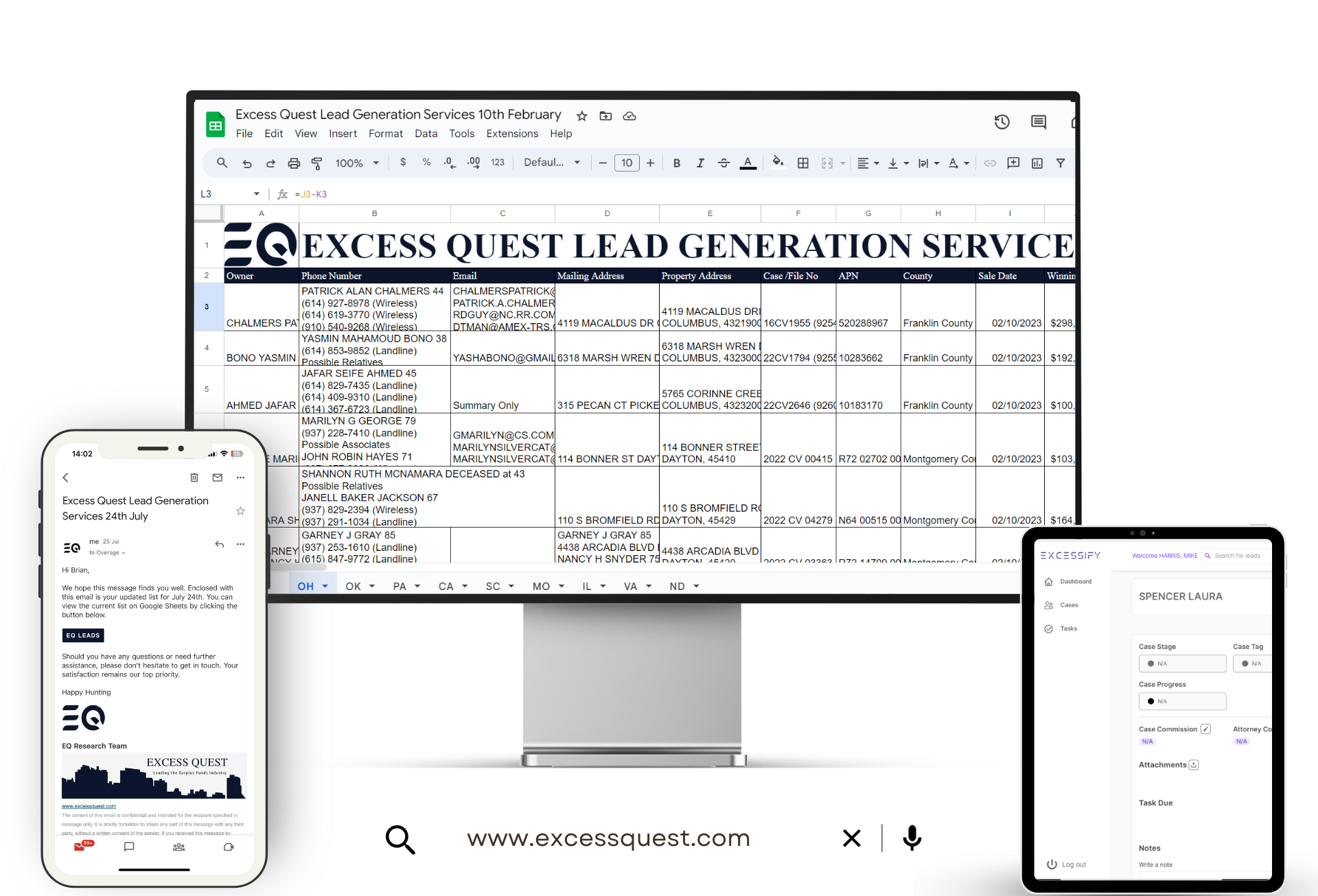 Surplus Funds Leads in a custom-built CRM - Lead Generation Services